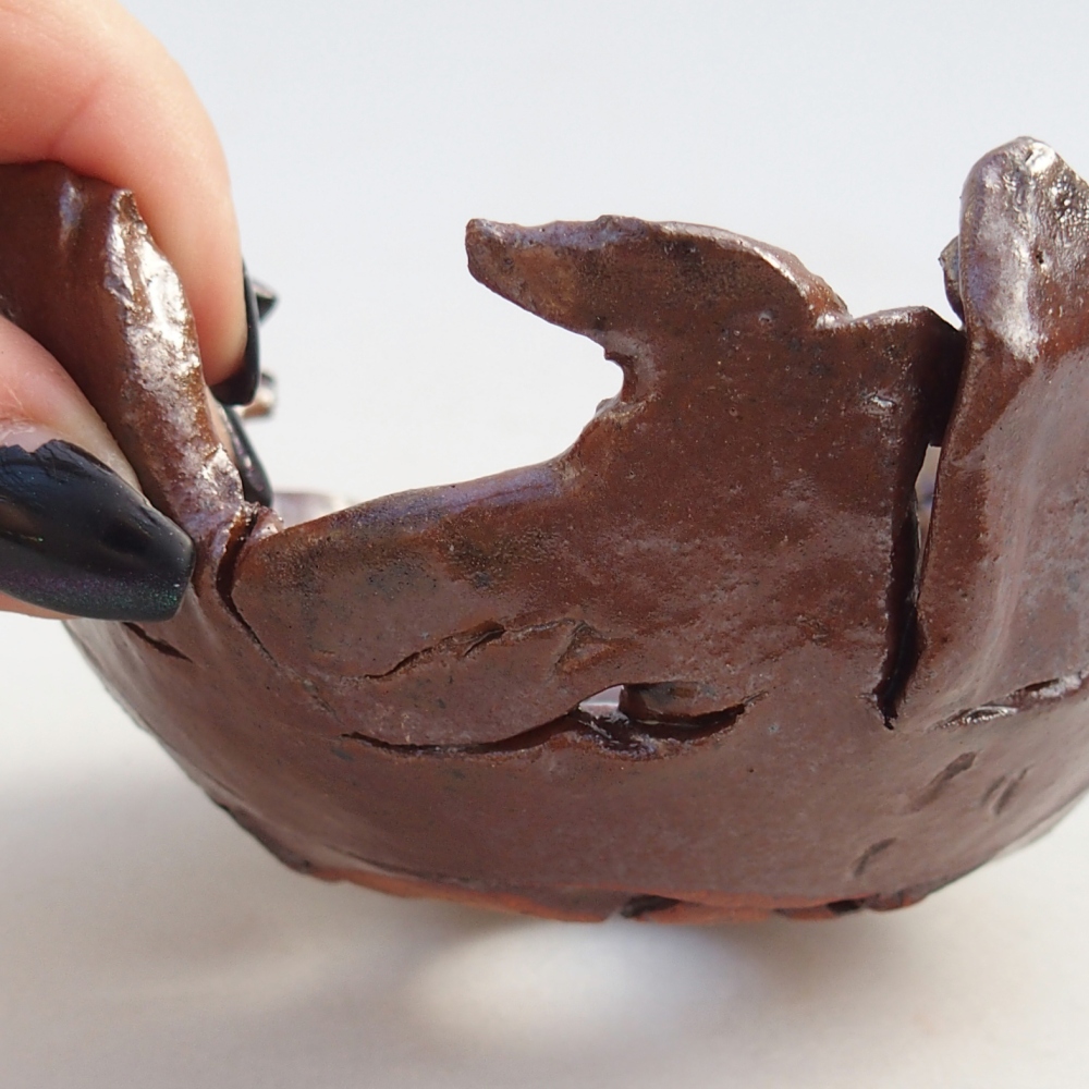 Keramikschale 10 x 10 x 5 cm , Farbe braun