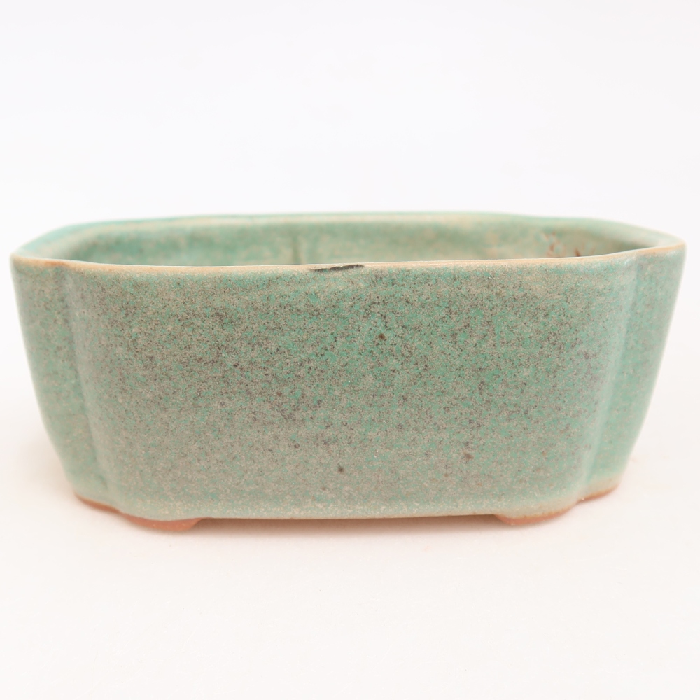 Keramik-Bonsai-Schale, 12,5 × 10 × 4,5 cm, Farbe: grün