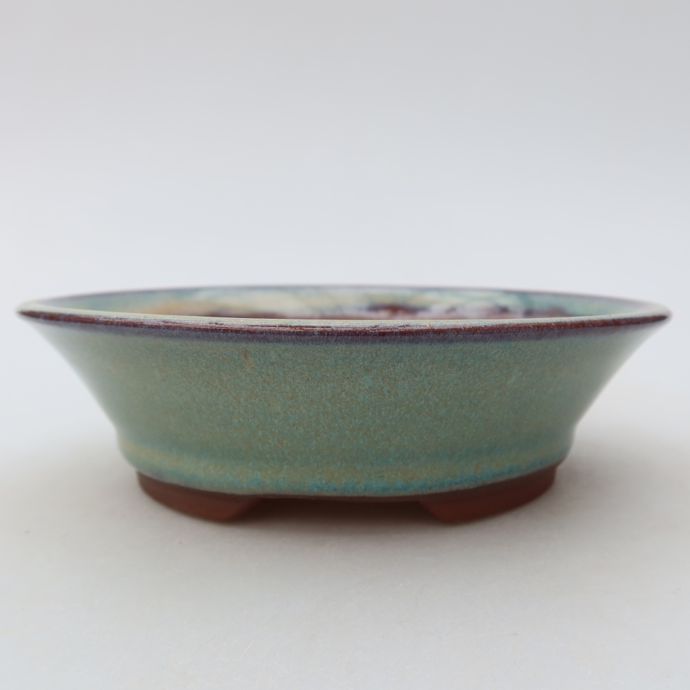 Keramik-Bonsai-Schale, 16 x 16 x 4,5 cm, Farbe: Grün
