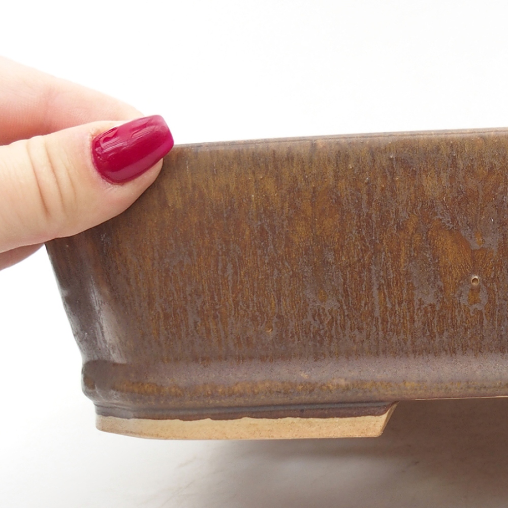 Bonsaischale aus Keramik 24,5 x 21 x 6 cm, braun