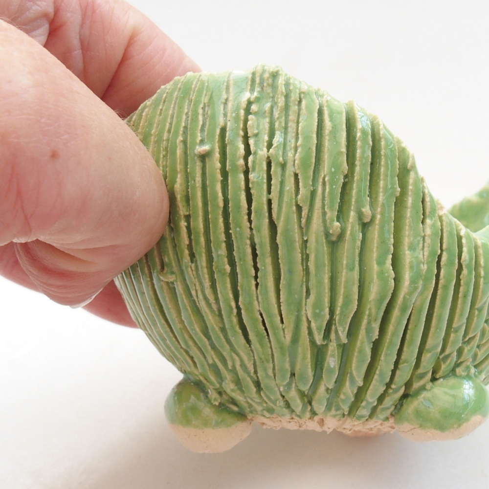 Keramikschale 7,5 x 7,5 x 5,5 cm , Farbe grün