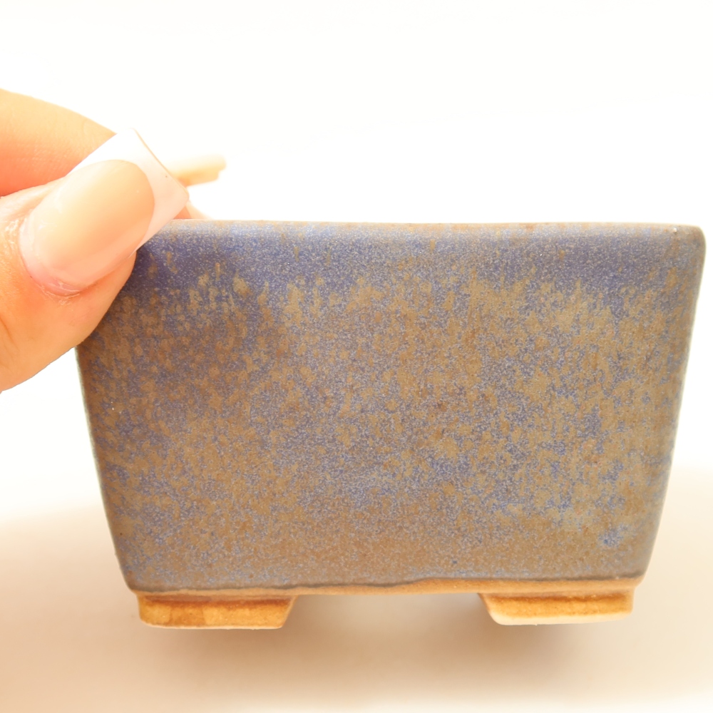 Bonsaischale aus Keramik 8,5 x 8,5 x 5,5 cm, Farbe blau