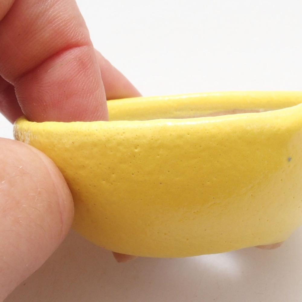 Bonsaischale aus Keramik 6 x 6 x 2,5 cm, gelb