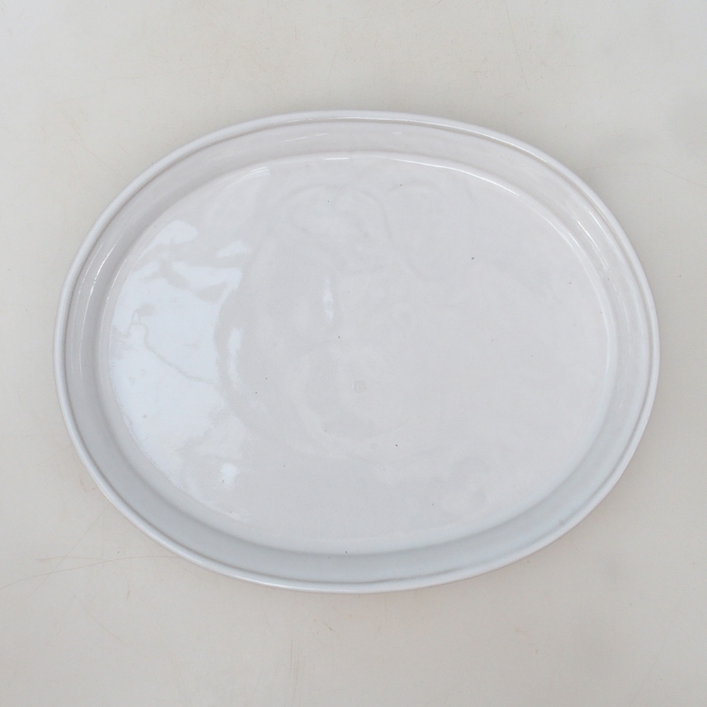 Bonsai oval Untertasse M - 22,5 x 18 x 1,5 cm - weiß