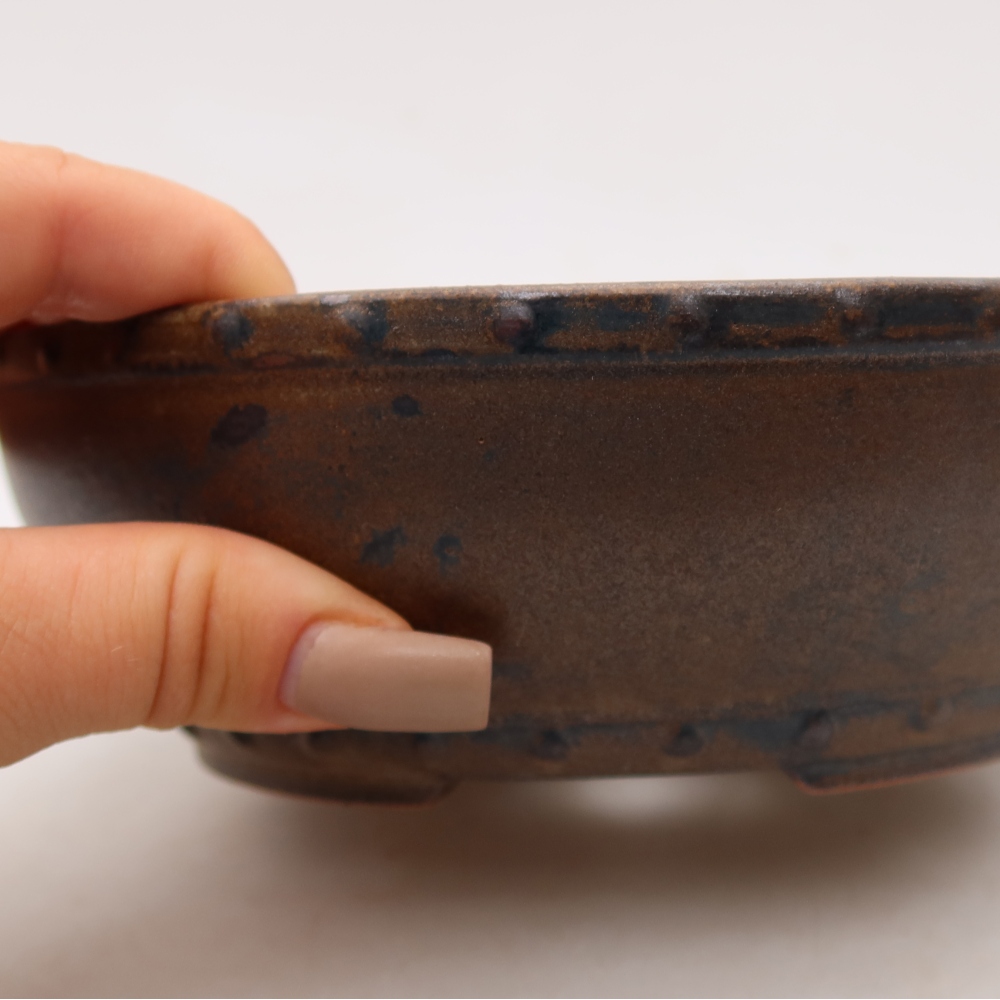 Bonsaischale aus Keramik 18 x 18 x 5,5 cm, braun