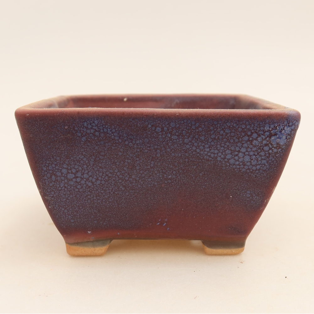 Keramik-Bonsai-Schale, 9,5 x 9,5 x 5,5 cm, Farbe: Violett