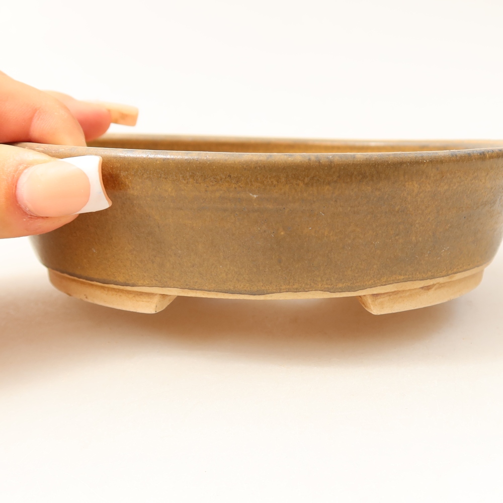 Bonsaischale aus Keramik 15 x 14 x 4 cm, braun