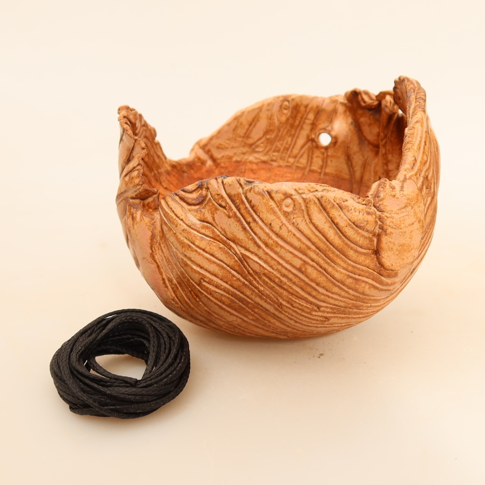 Keramikschale für Kokedama, 9,5 × 9 × 8 cm, Farbe: Rosa