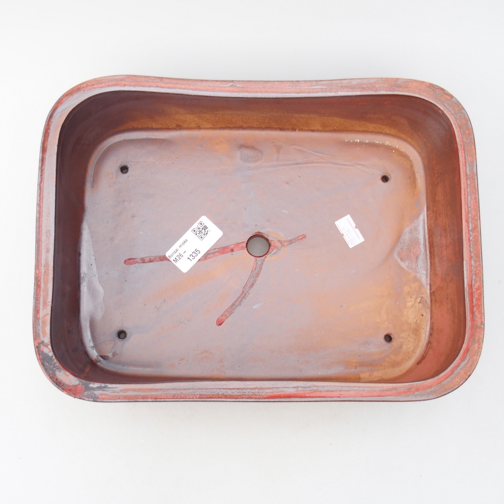 Bonsaischale aus Keramik 27,5 x 20,5 x 7,5 cm, Farbe rot