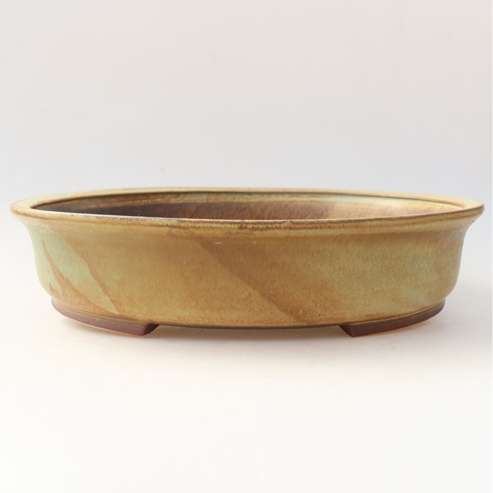Keramik-Bonsai-Schale 26 x 24 x 6 cm, Farbe: grün