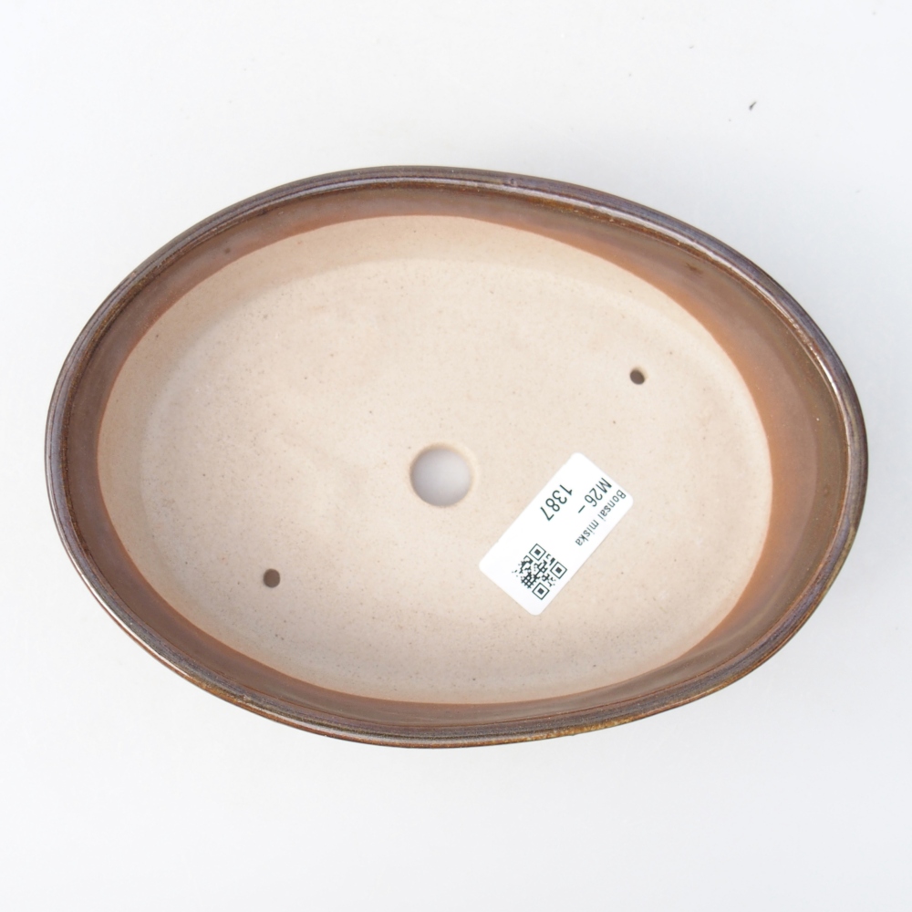 Bonsaischale aus Keramik 18,5 x 13,5 x 4,5 cm, braun