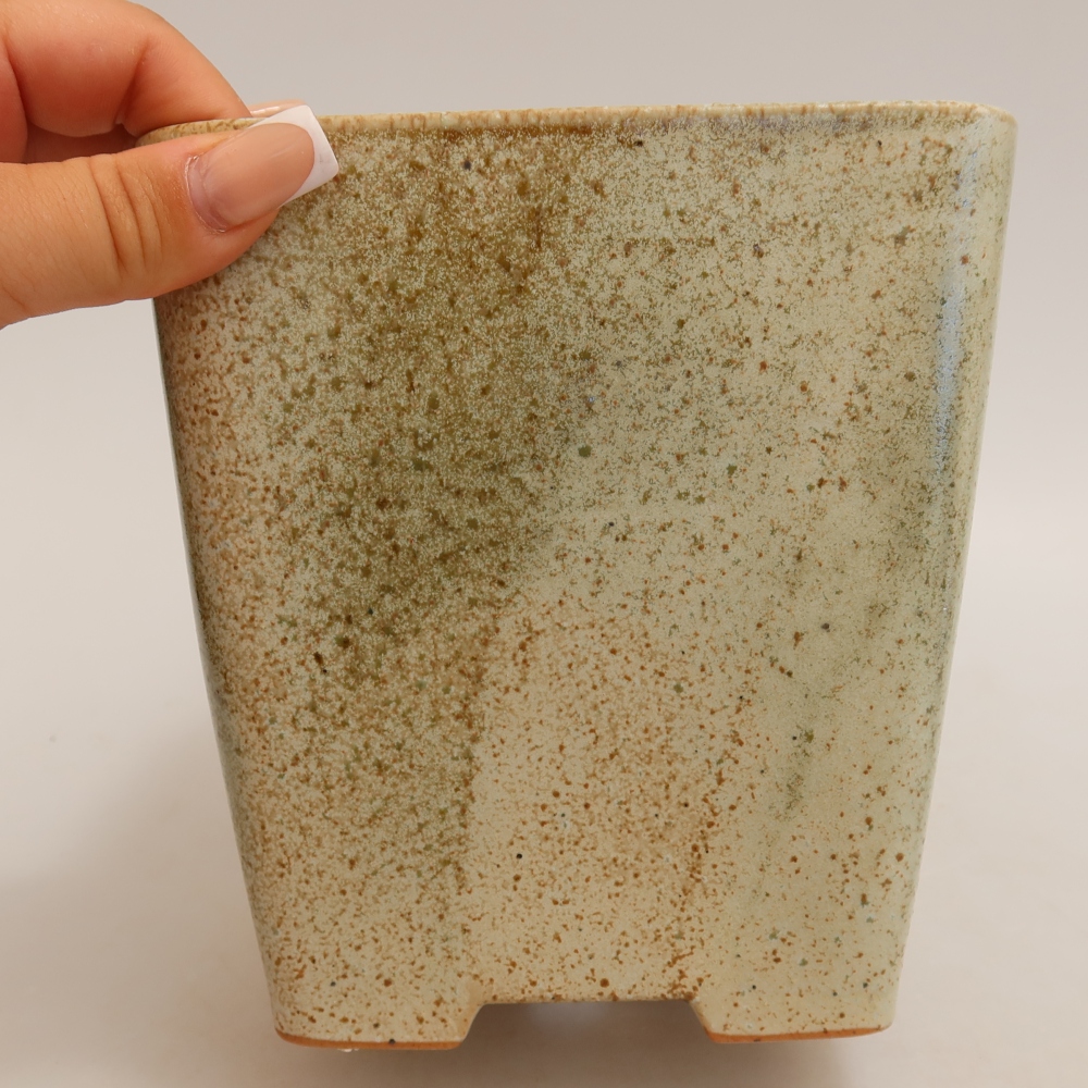 Bonsaischale aus Keramik 13,5 x 13,5 x 15 cm, grün