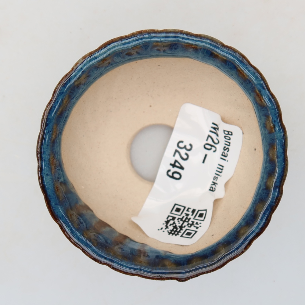 Keramik-Bonsai-Schale, 5,5 x 5,5 x 3 cm, Farbe: Blau