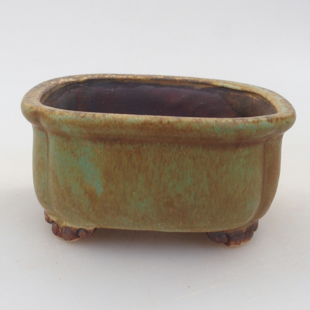 Bonsaischale aus Keramik 10 x 8,5 x 4 cm, braun