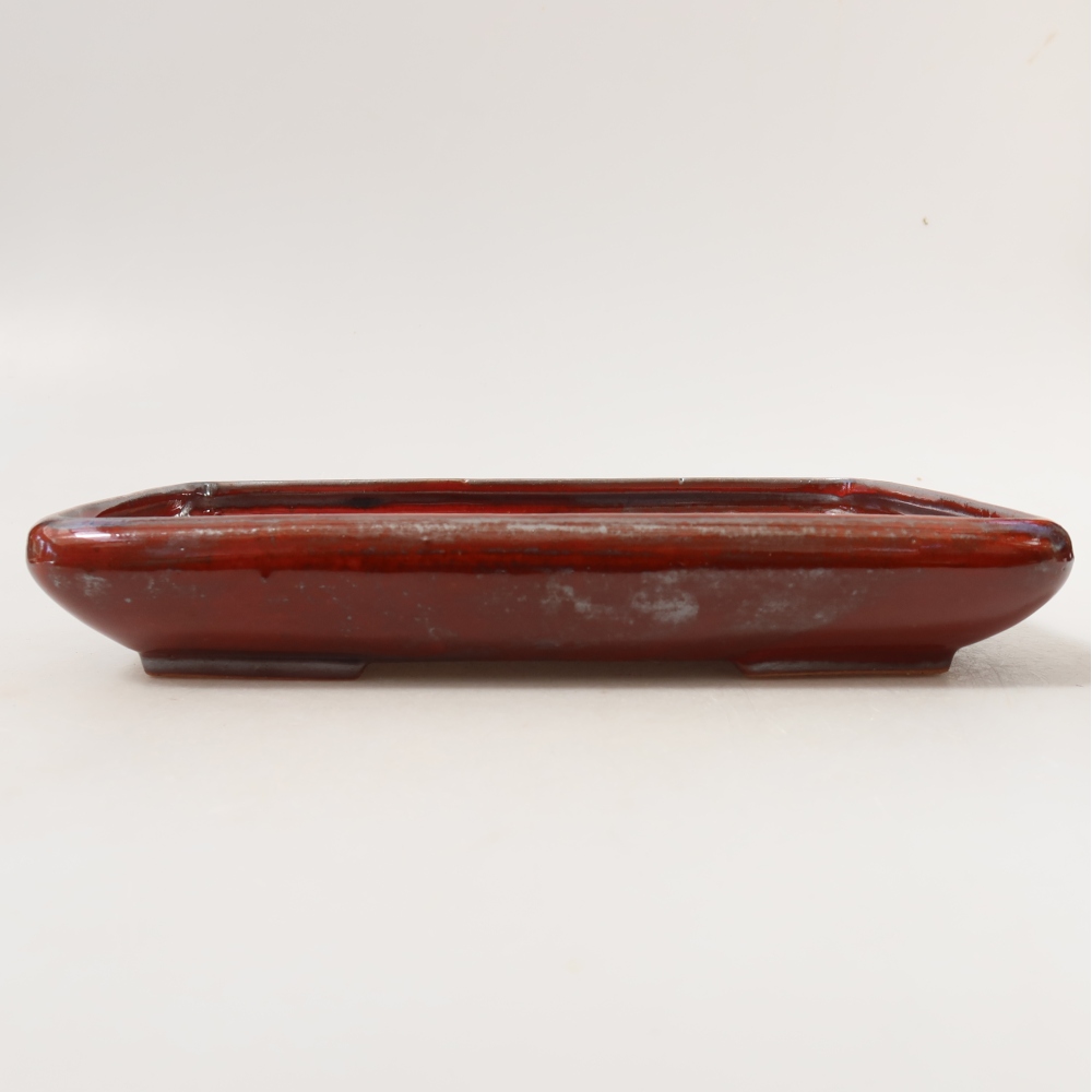 Keramik-Bonsai-Schale 24 x 17,5 x 4 cm, Farbe: metallisch-rot