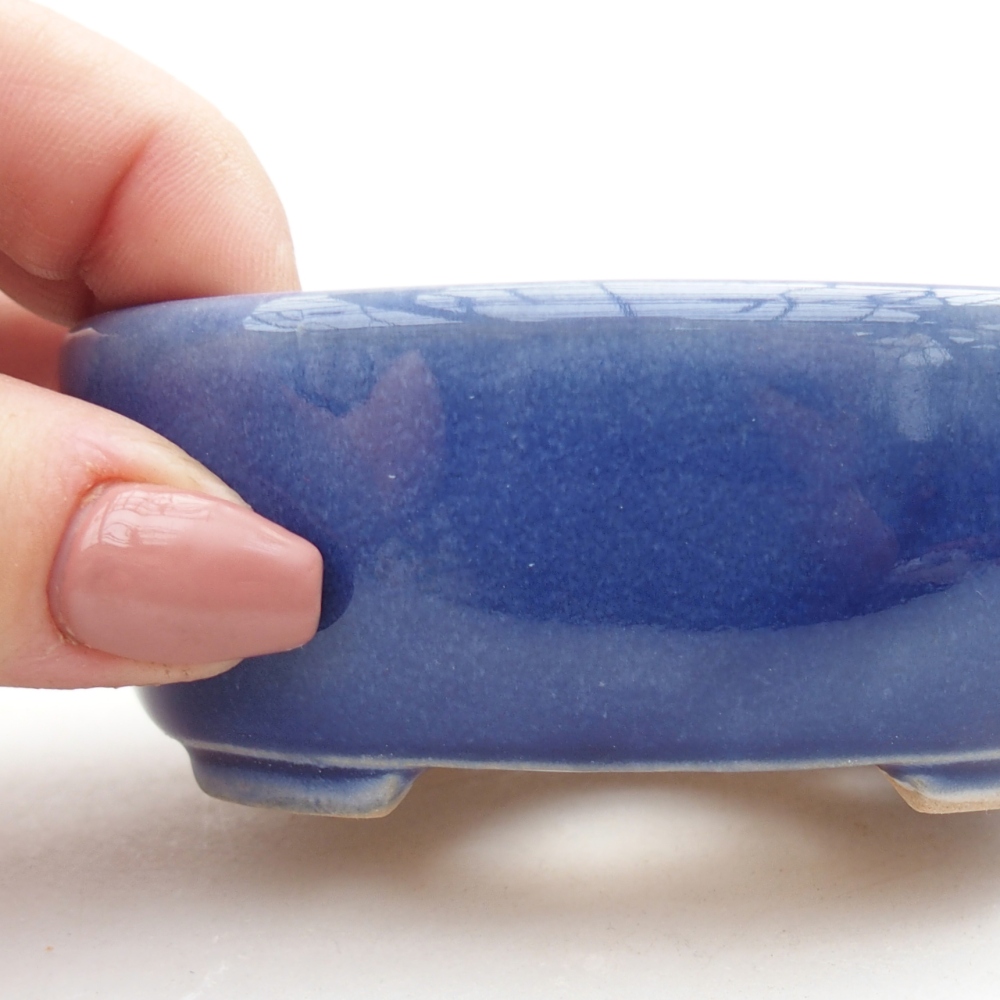 Bonsaischale aus Keramik 9 x 7,5 x 3,5 cm, Farbe blau