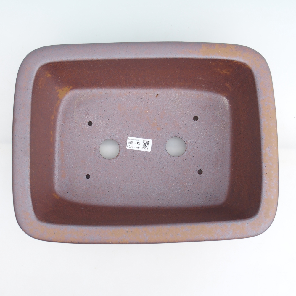 Bonsaischale aus Keramik 37 x 28 x 12 cm, metallfarben