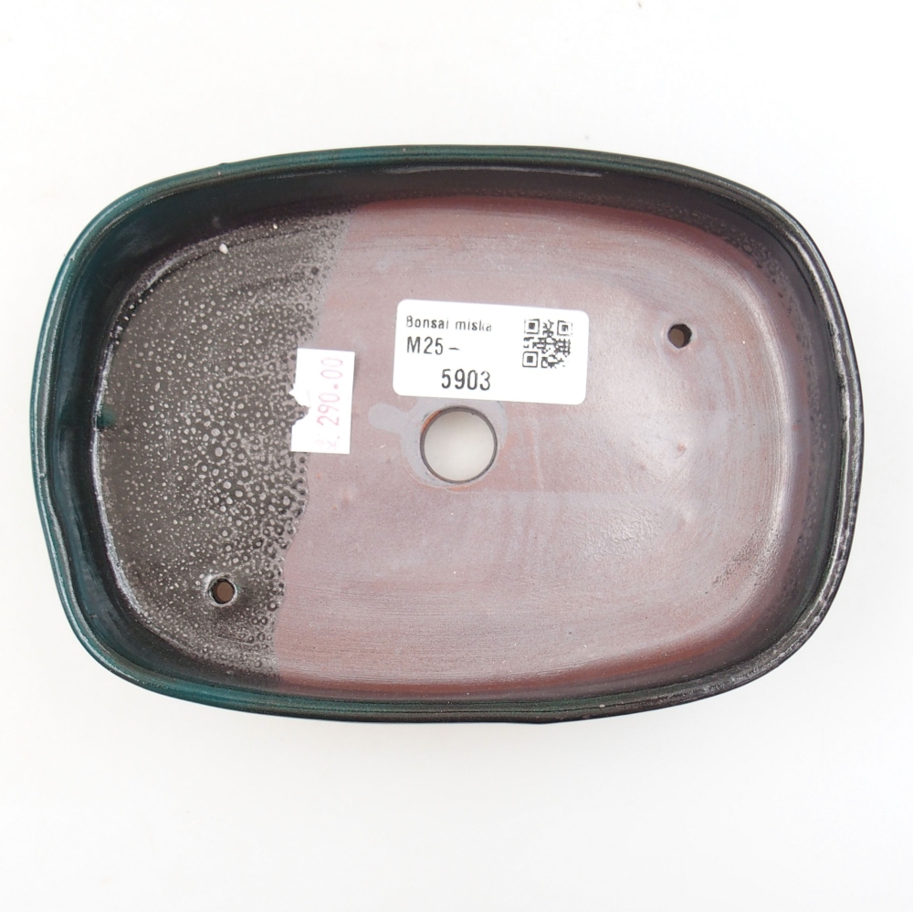 Bonsaischale aus Keramik 15,5 x 12 x 6 cm, Farbe blau