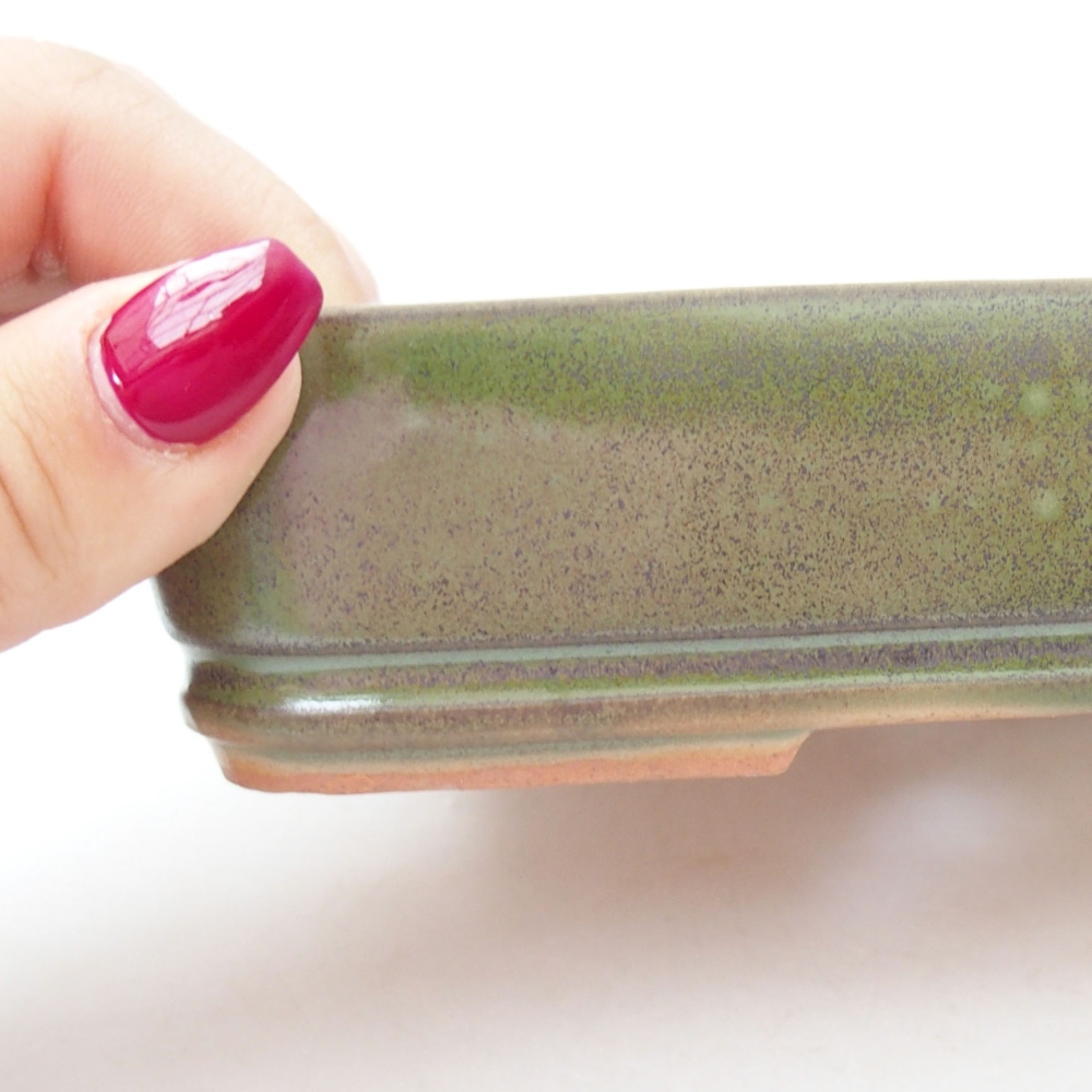 Bonsaischale aus Keramik 18 x 13,5 x 4 cm, grün