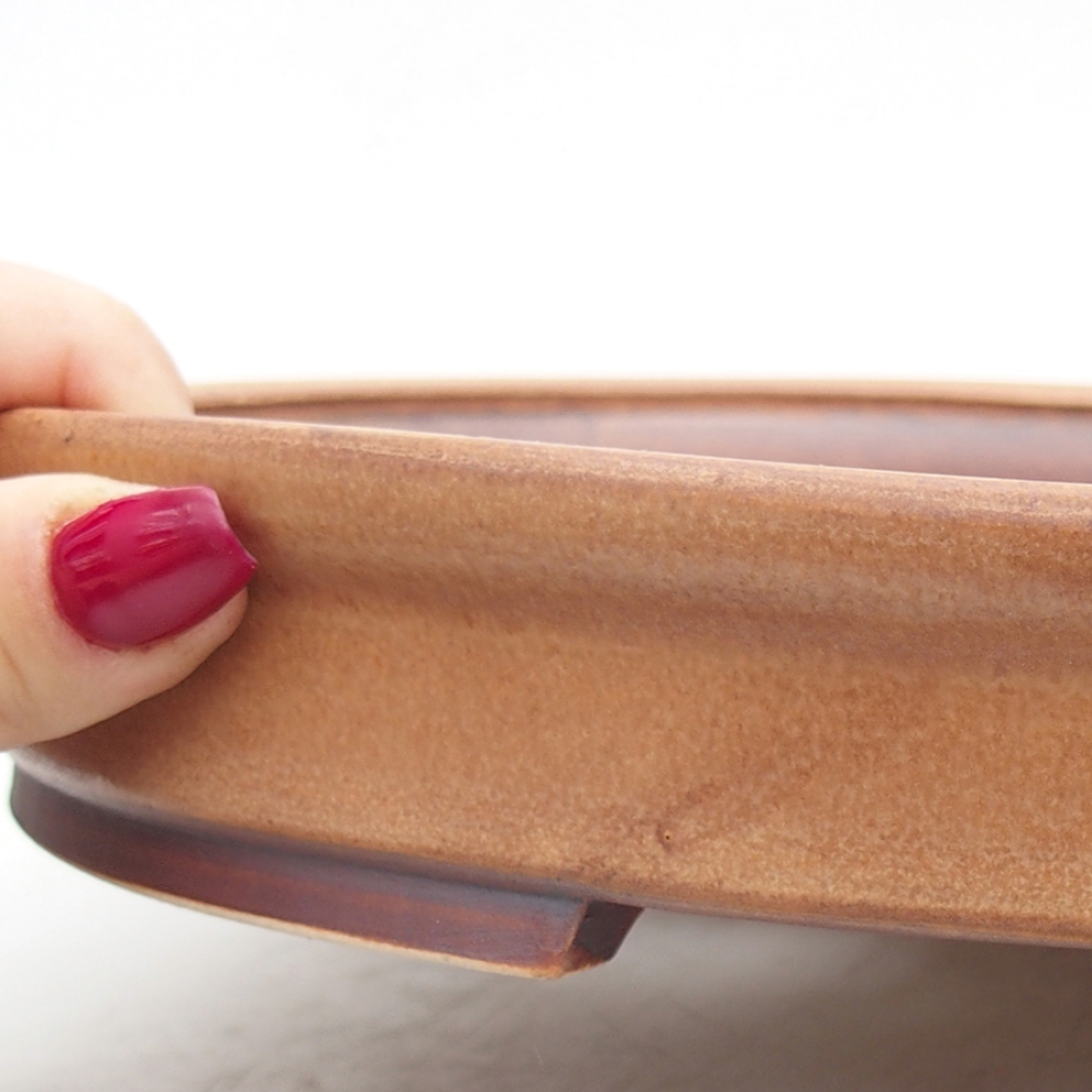 Bonsaischale aus Keramik 31 x 27 x 4 cm, braun