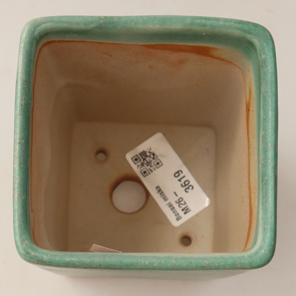 Keramik-Bonsai-Schale 9 x 9 x 11,5 cm, Farbe: grün