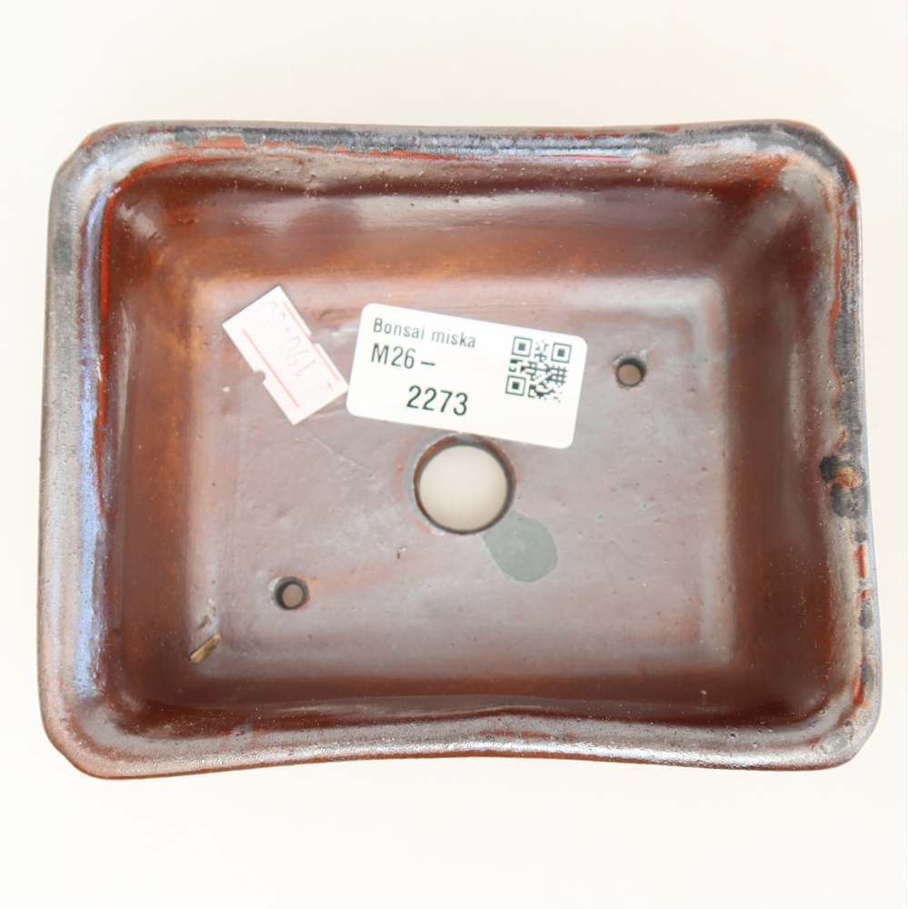 Keramik-Bonsai-Schale 12 x 10 x 5 cm, Farbe: rot
