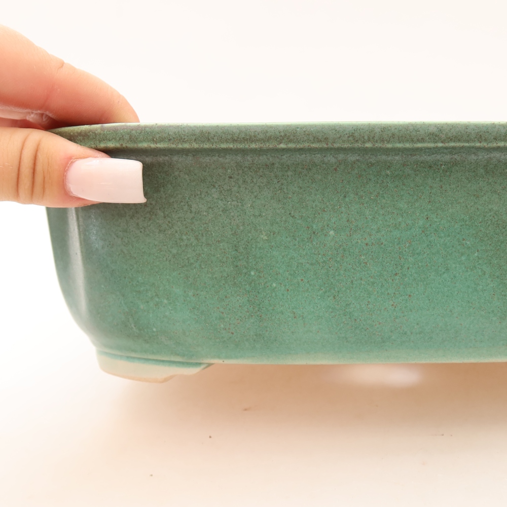 Keramik-Bonsai-Schale 24,5 x 21 x 7,5 cm, Farbe: grün