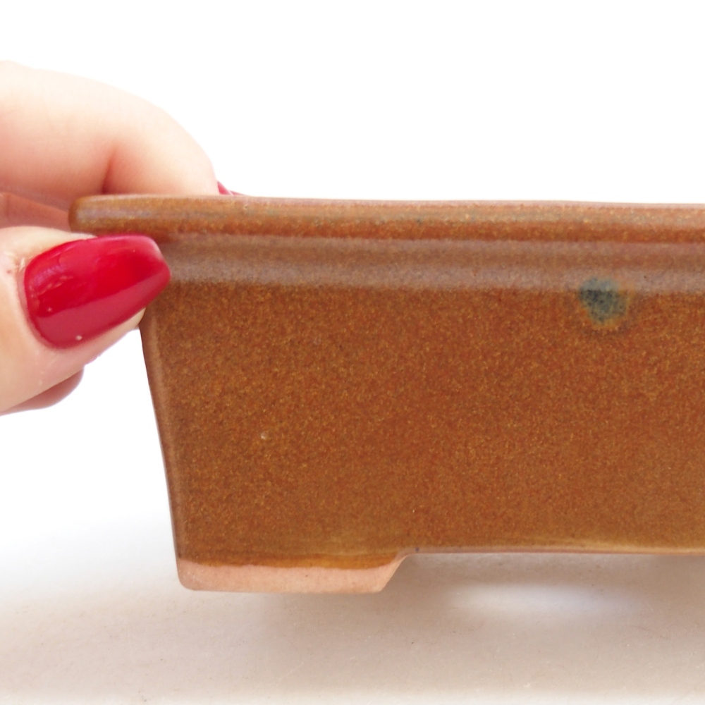 Bonsaischale aus Keramik 11,5 x 9 x 4,5 cm, braun