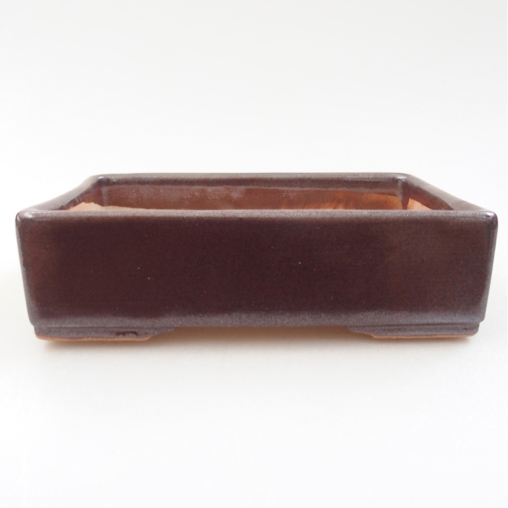 Bonsaischale aus Keramik 13 x 9,5 x 4 cm, braun