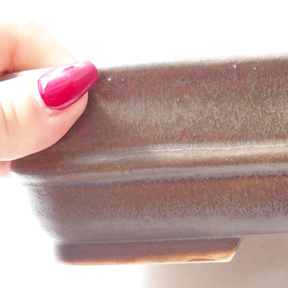 Bonsaischale aus Keramik 22 x 19 x 5,5 cm, braun