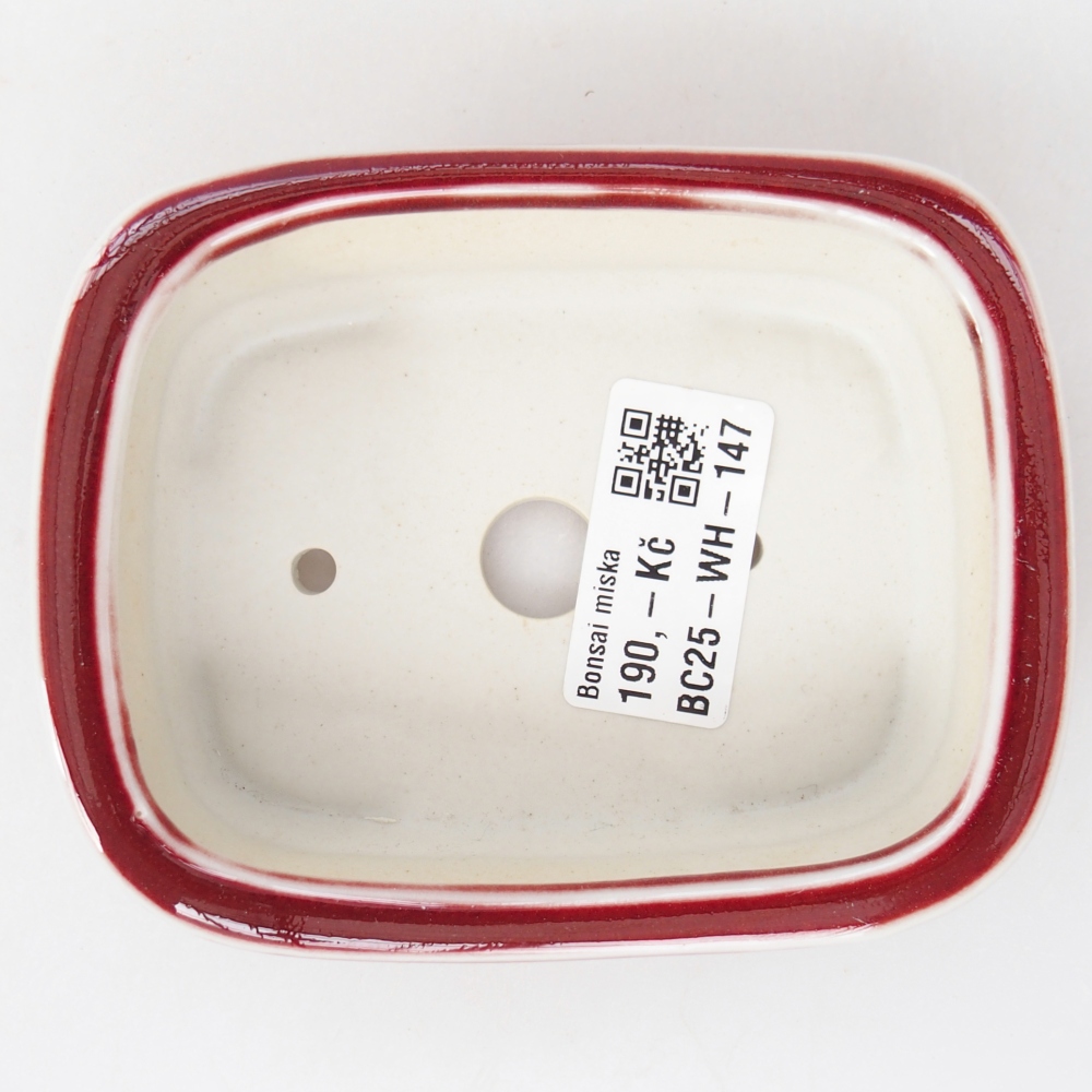 Bonsaischale aus Keramik 11 x 8,5 x 3,5 cm, Farbe rot