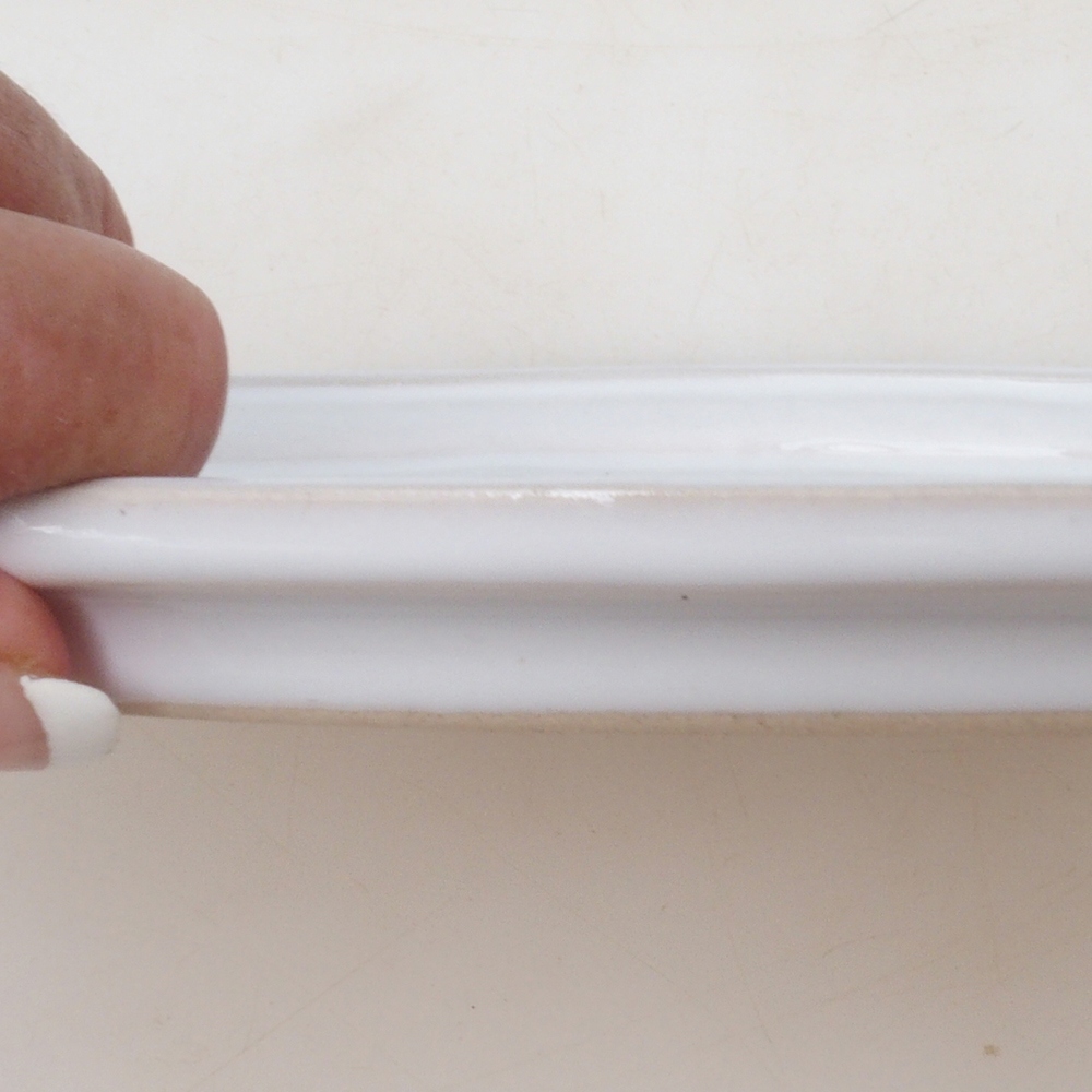 Bonsai oval Untertasse M - 22,5 x 18 x 1,5 cm - weiß
