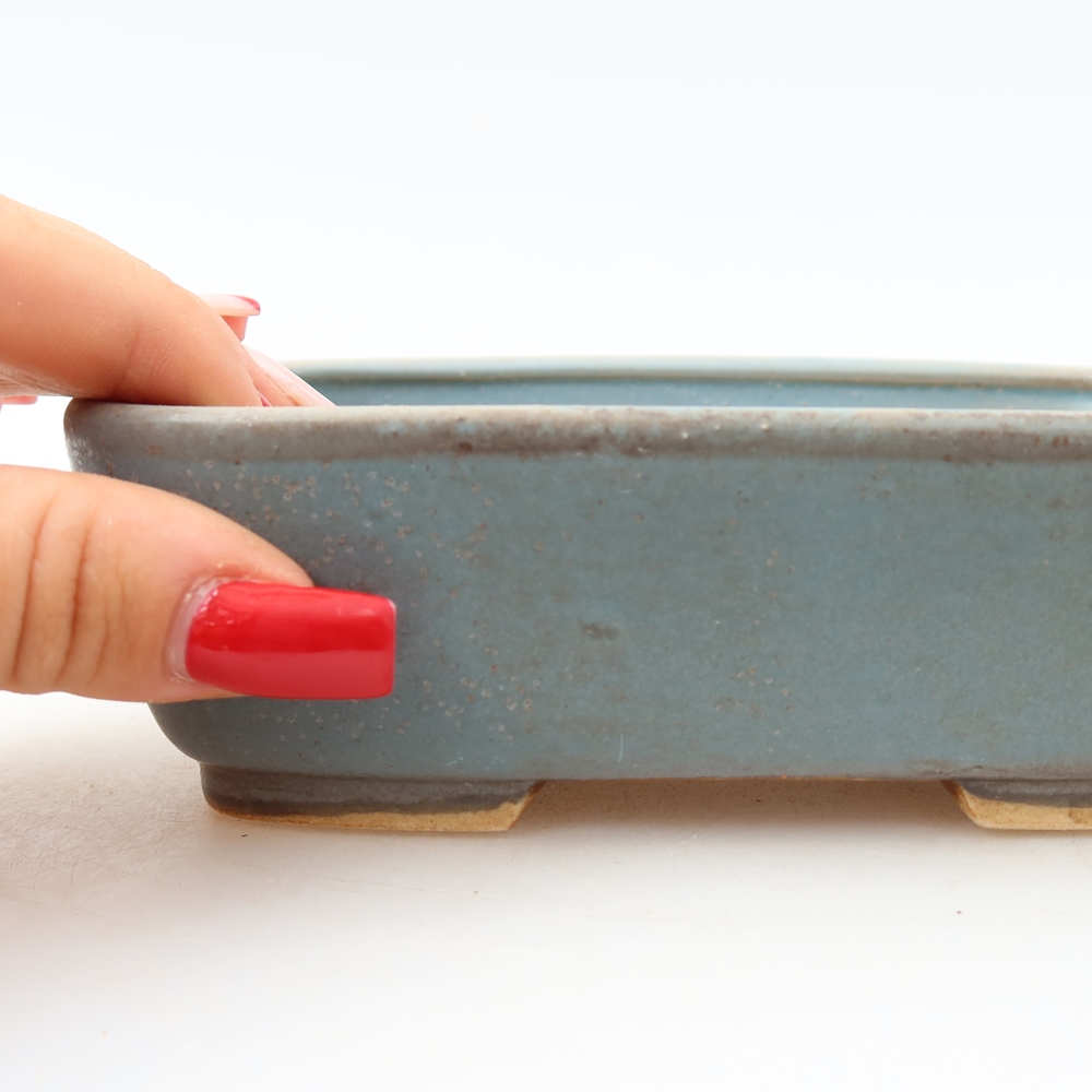 Bonsaischale aus Keramik 14 x 11,5 x 4,5 cm, Farbe blau
