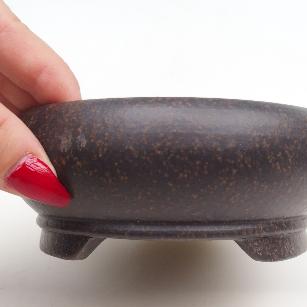 Bonsaischale aus Keramik 12 x 12 x 5 cm, Farbe bräunlich ocker