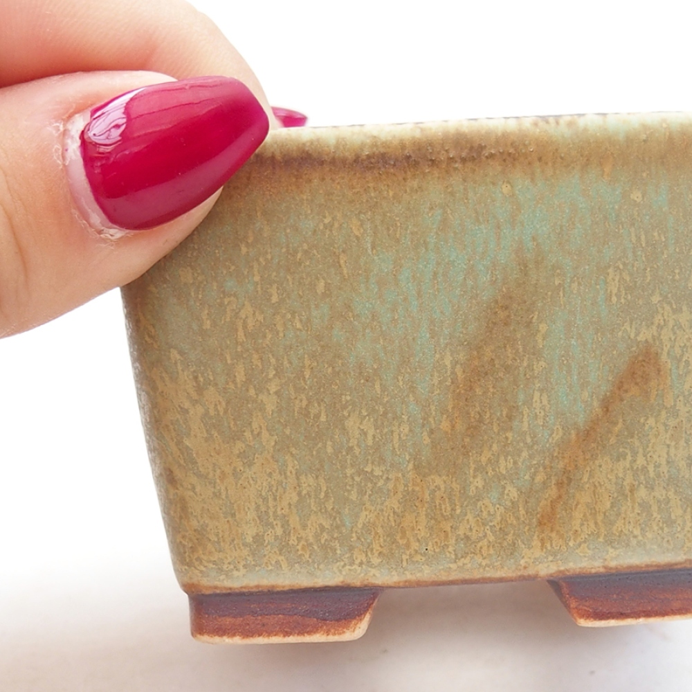 Bonsaischale aus Keramik 6 x 6 x 4,5 cm, grün