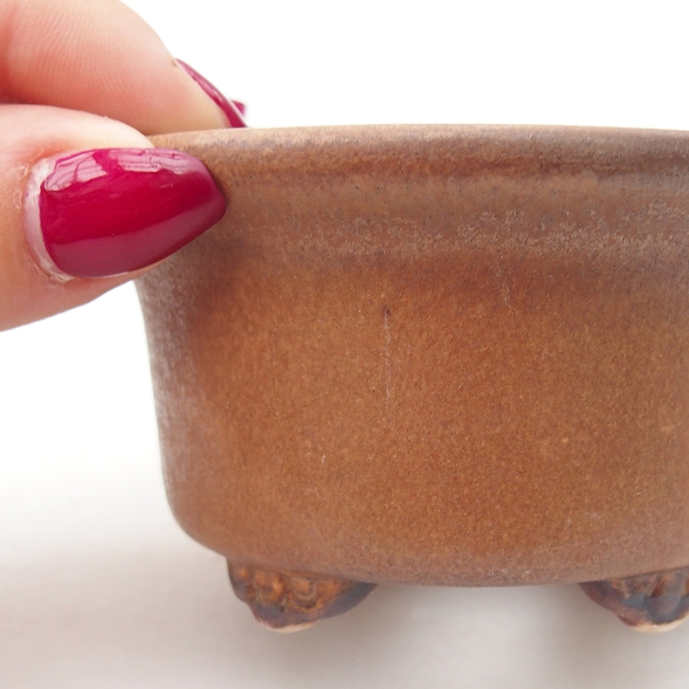 Bonsaischale aus Keramik 9 x 9 x 3,5 cm, braun