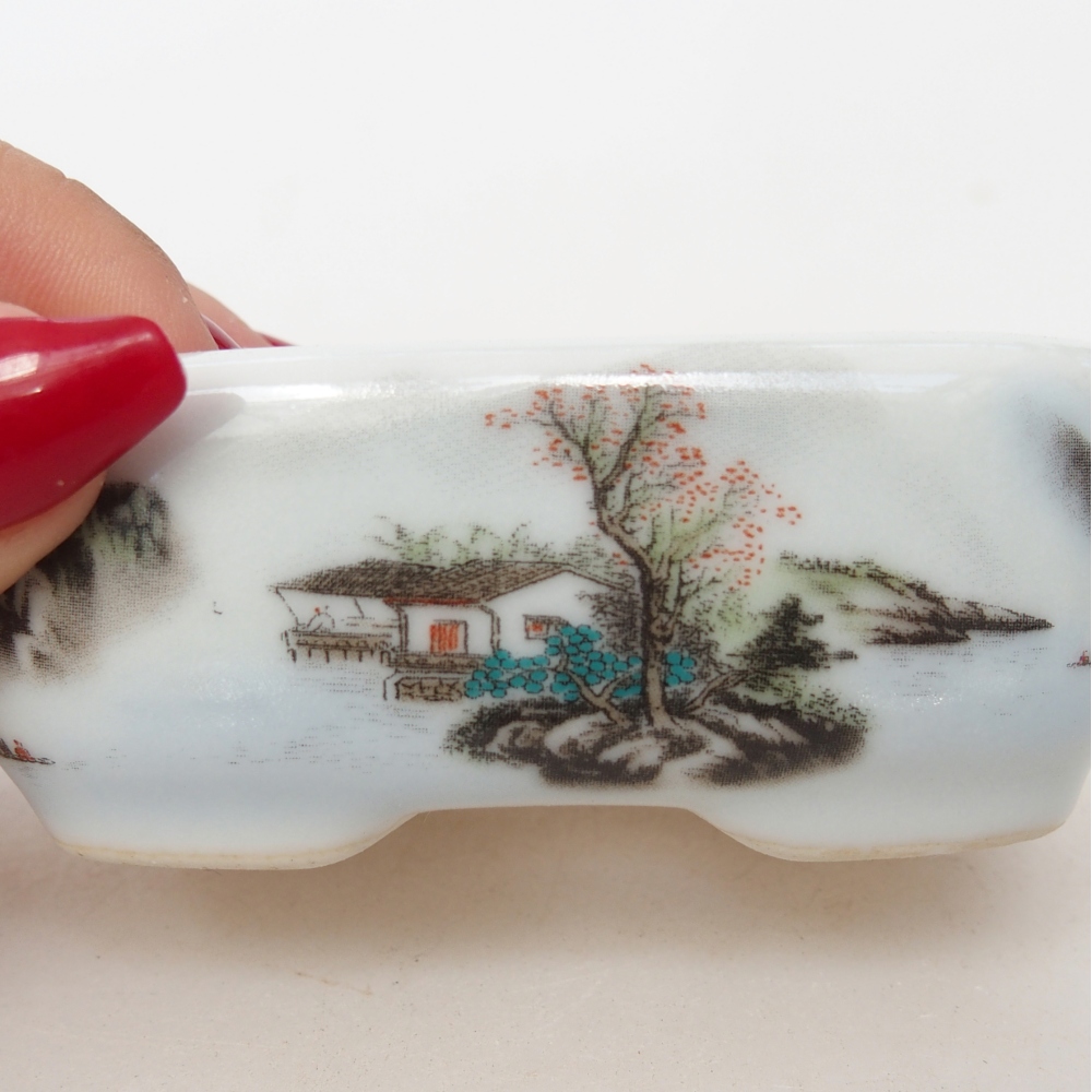 Mini-Bonsaischale 8 x 6 x 3 cm, weiß