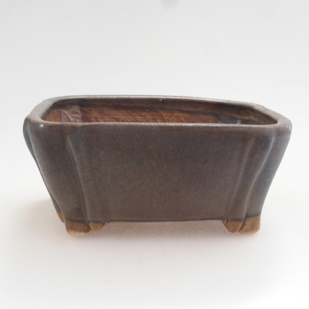 Bonsaischale aus Keramik 10 x 8,5 x 4 cm, braun