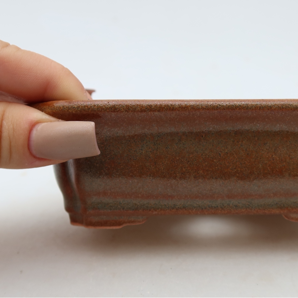 Bonsaischale aus Keramik 13 x 10 x 4 cm, braun