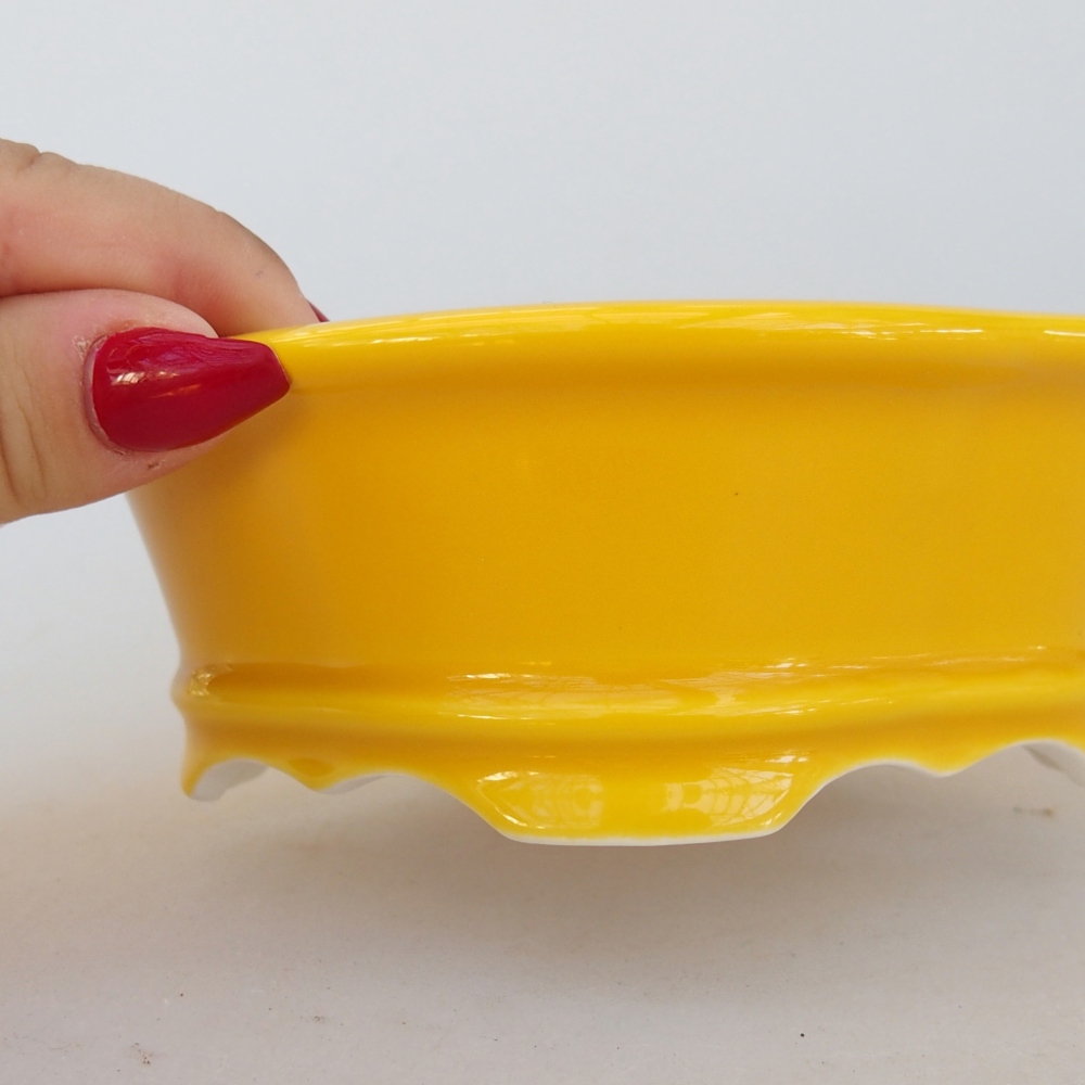 Bonsaischale aus Keramik 13 x 12 x 5 cm, gelb