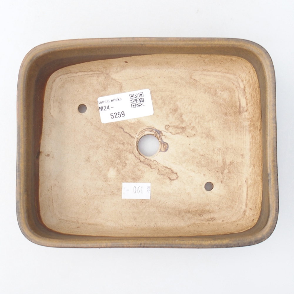 Bonsaischale aus Keramik 17,5 x 14 x 4,5 cm, braun