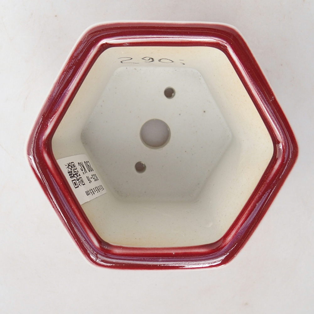 Bonsaischale aus Keramik 10,5 x 9,5 x 8,5 cm, Farbe rot