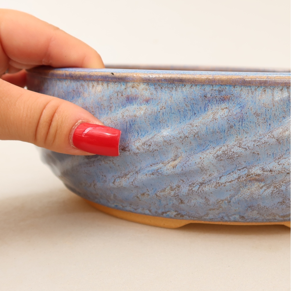 Keramik-Bonsai-Schale 22,5 x 22,5 x 7 cm, Farbe: Blau