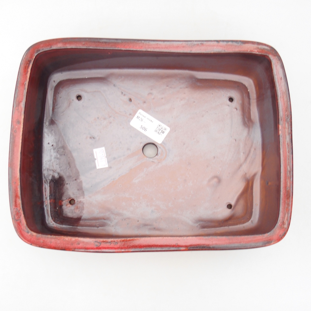 Bonsaischale aus Keramik 26,5 x 20 x 6,5 cm, Farbe rot