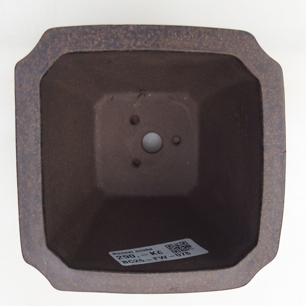 Bonsaischale aus Keramik 10 x 10 x 9,5 cm, Farbe bräunlich ocker