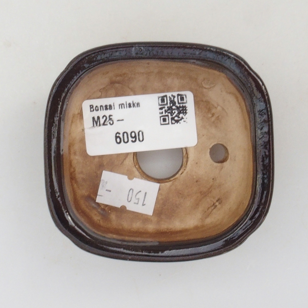 Bonsaischale aus Keramik 10 x 8,5 x 4 cm, braun