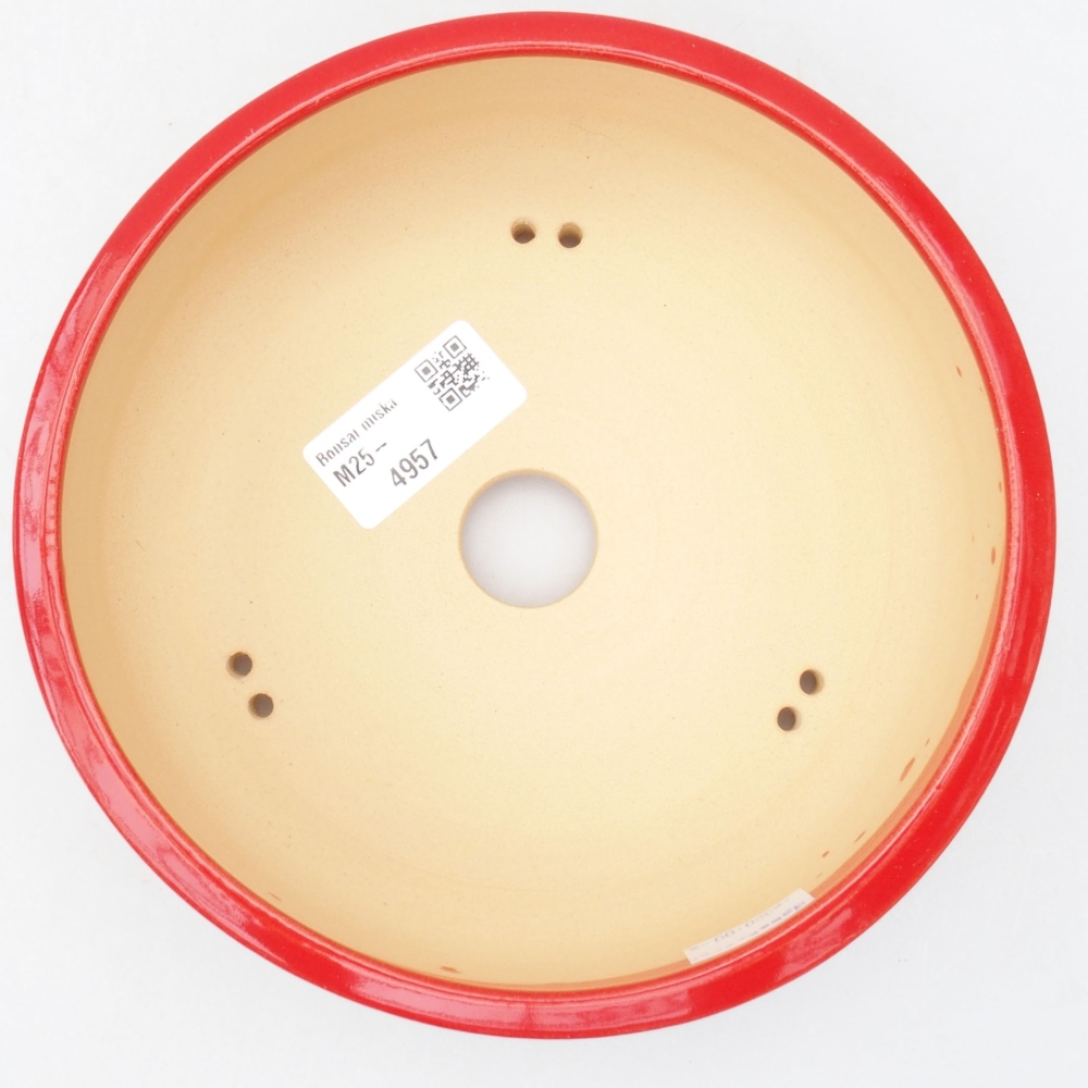 Bonsaischale aus Keramik 17 x 17 x 6 cm, Farbe rot