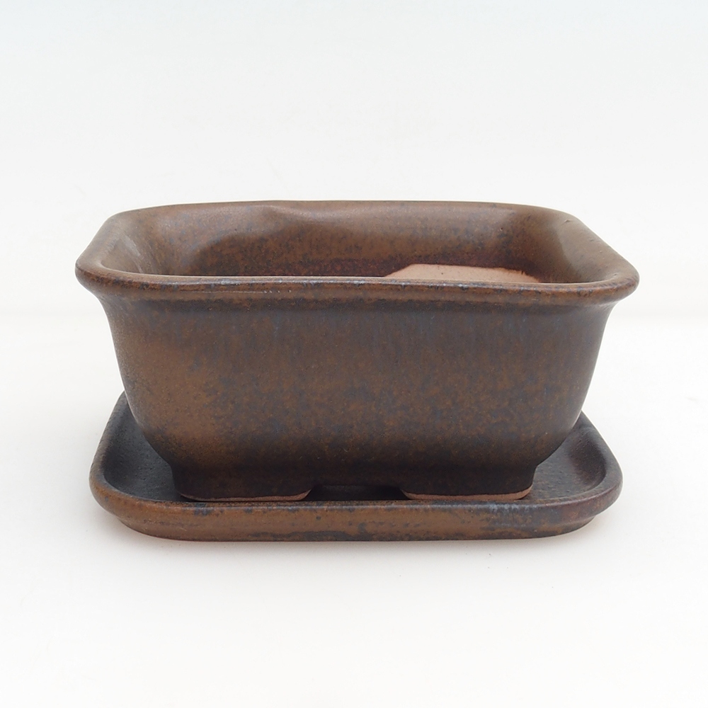 Bonsaischale + Untertasse H11 - 11,5 x 10 x 4 cm - grün