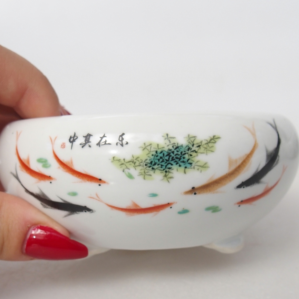 Bonsaischale aus Keramik 10 x 10 x 5 cm, Farbe weiß