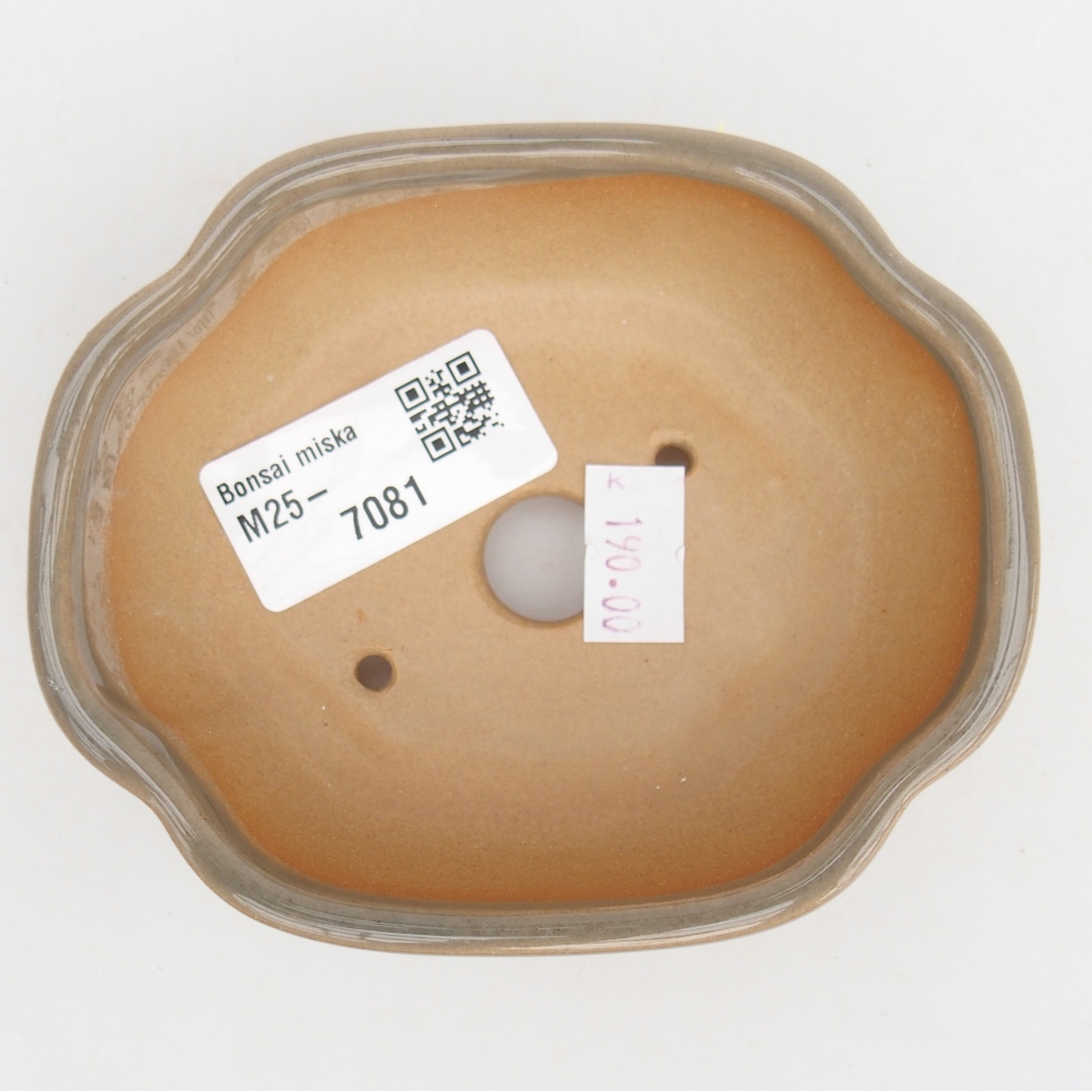 Bonsaischale aus Keramik 10,5 x 9 x 3,5 cm, grau